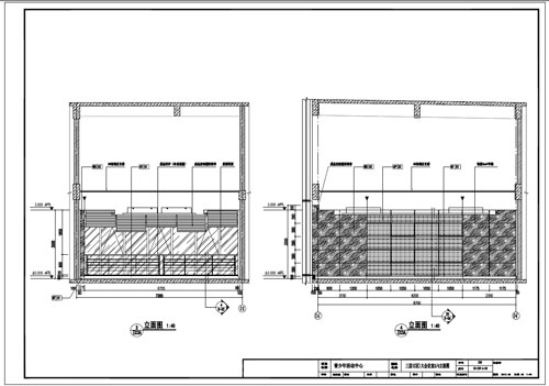 青少年活動中心深化設計施工圖三層C區大會議室3/4立面圖