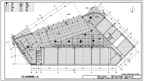 青少年活動中心深化設計施工圖三層C區公共區域頂面圖