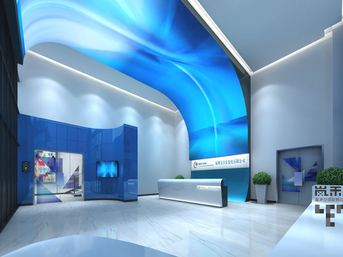 led發(fā)光二極管廠家辦公室前臺大廳裝修設計案例效果圖