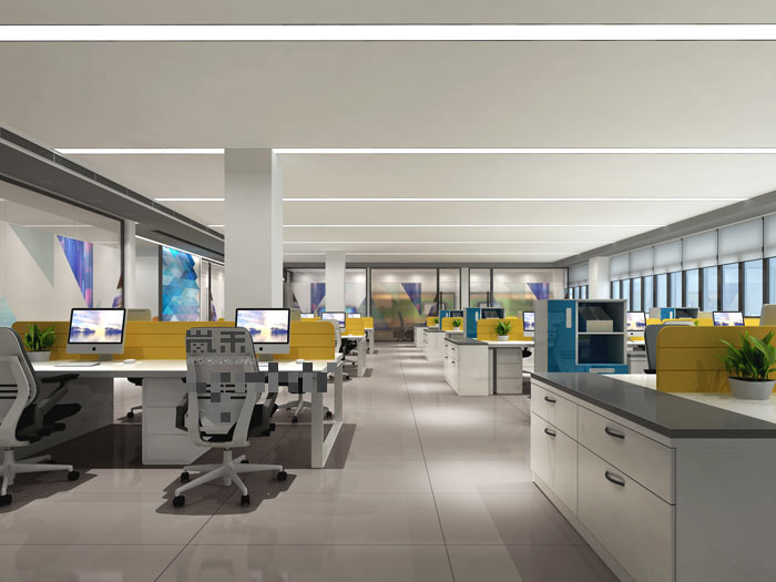 led發(fā)光二極管廠家辦公室辦公區(qū)域裝修設計案例效果圖