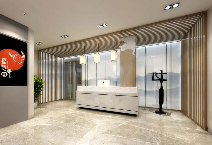 國際貿易公司辦公室進門區(qū)裝修設計效果圖