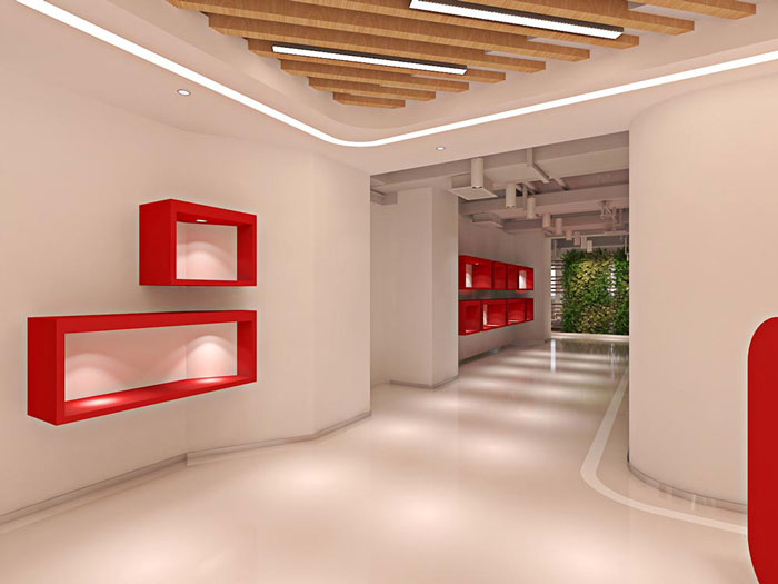 網絡科技公司辦公室過道裝修設計效果圖