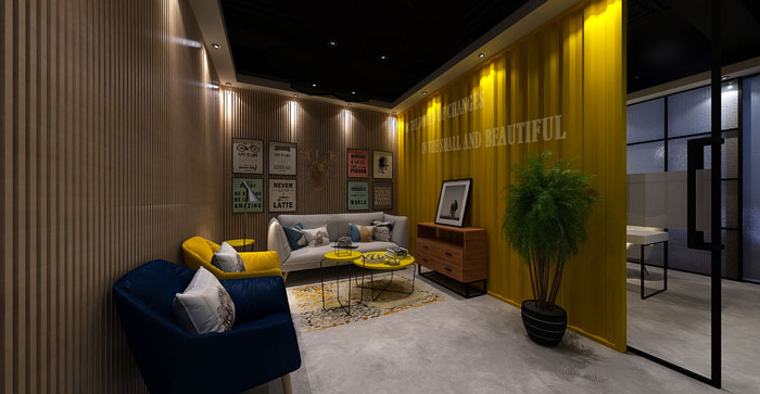 信息科技公司辦公室接待區裝修設計效果圖