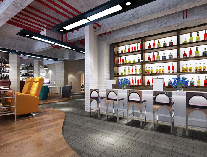 互聯網公司辦公室吧臺裝修設計效果圖