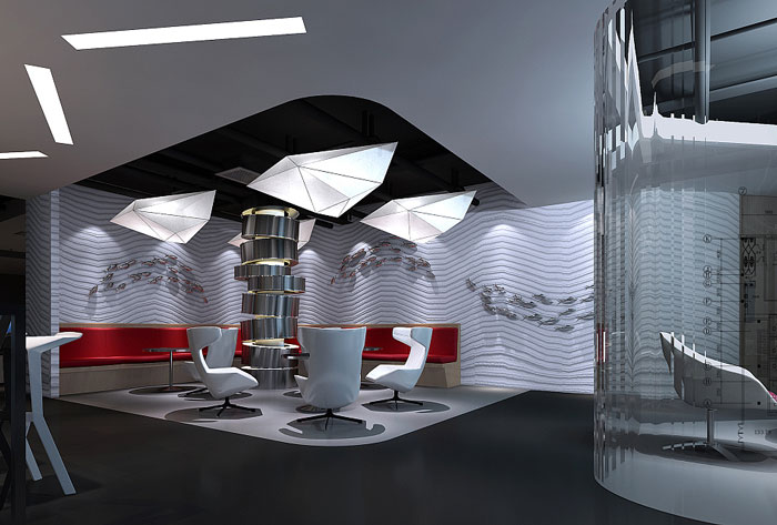 文化傳媒公司辦公室接待區(qū)裝修設(shè)計效果圖