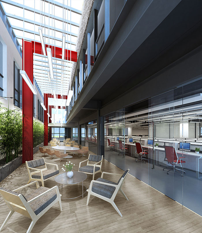 文化傳媒公司辦公室開放辦公區(qū)裝修設(shè)計效果圖