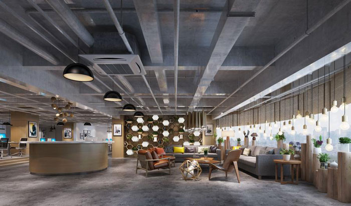 杭州崇賢辦公室前臺裝修設(shè)計效果圖