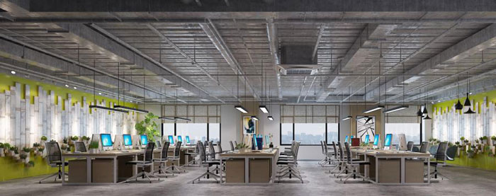 杭州崇賢辦公室辦公區(qū)裝修設(shè)計效果圖