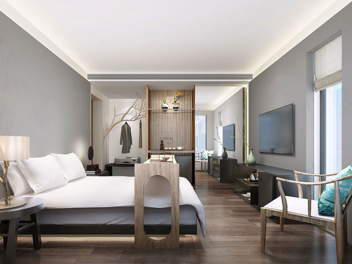 新中式禪意辦公室休息區裝修效果圖