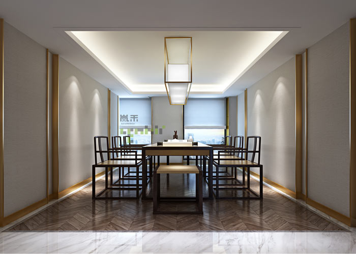 辦公室新中式茶室裝修設計效果圖