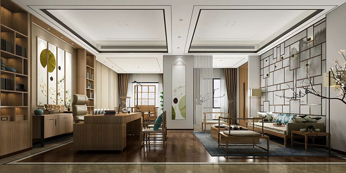 新中式總經(jīng)理辦公室設計方案