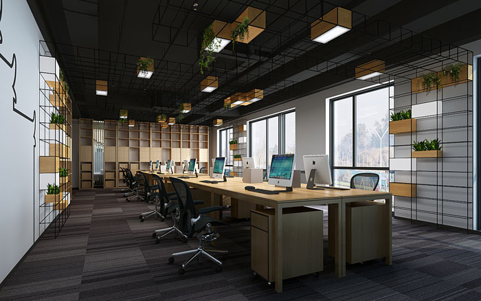 新中式辦公室辦公區(qū)設計方案