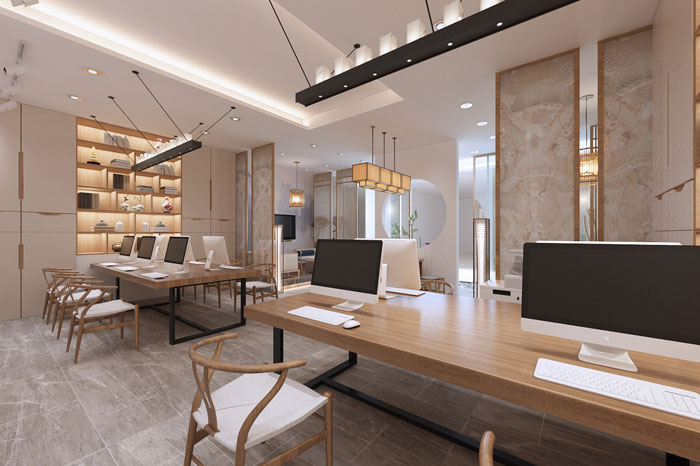 中式辦公室辦公區設計方案