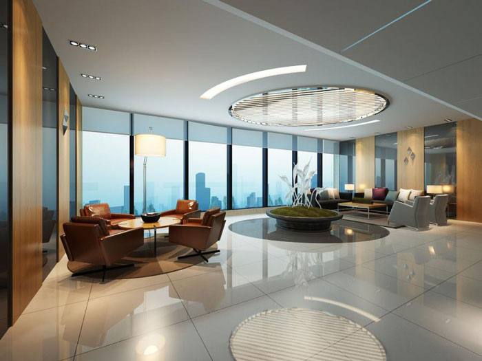 杭州桐廬辦公樓接待區裝修設計效果圖