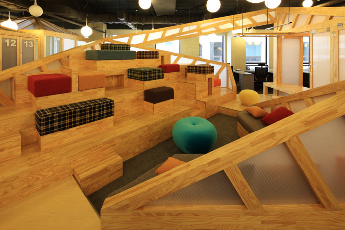 家具廠辦公室休息區裝修設計方案效果圖