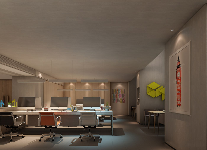 新中式辦公室辦公區設計裝修效果圖