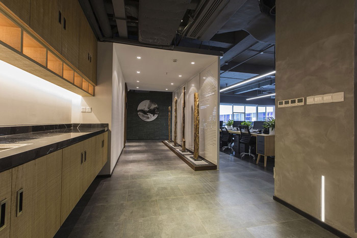 東方禪意辦公室茶水區裝修設計效果圖