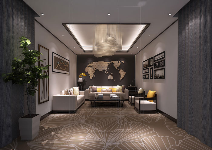 金融辦公室接待室裝飾設計效果圖